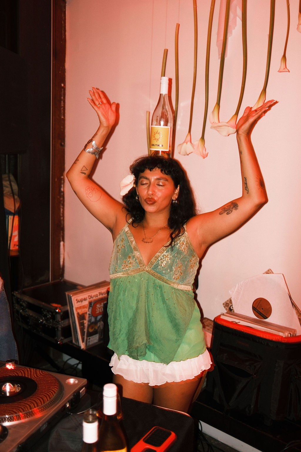 Balancing a wine bottle